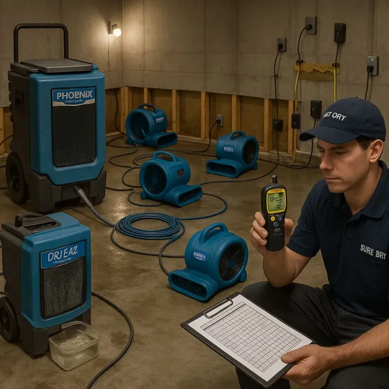 Structural Drying and Dehumidification process in Prentiss County, MS